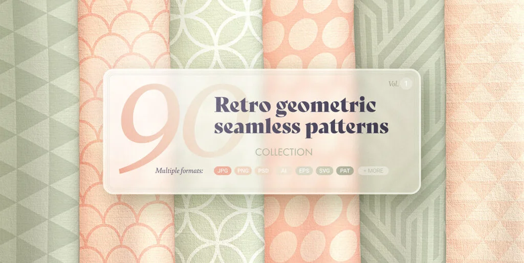 Retro Geometric Seamless Patterns Collection Graphics - Image 2