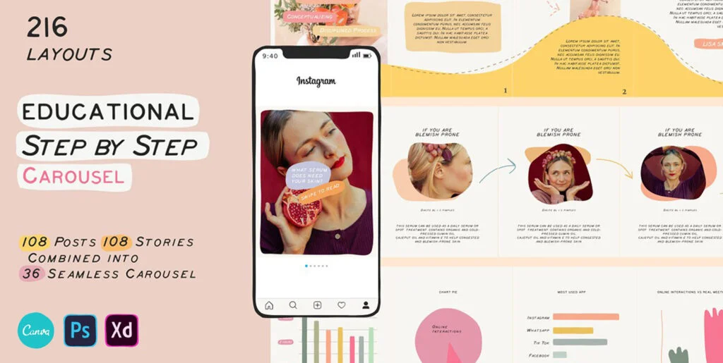 Educational Carousel Templates Graphics - Image 2