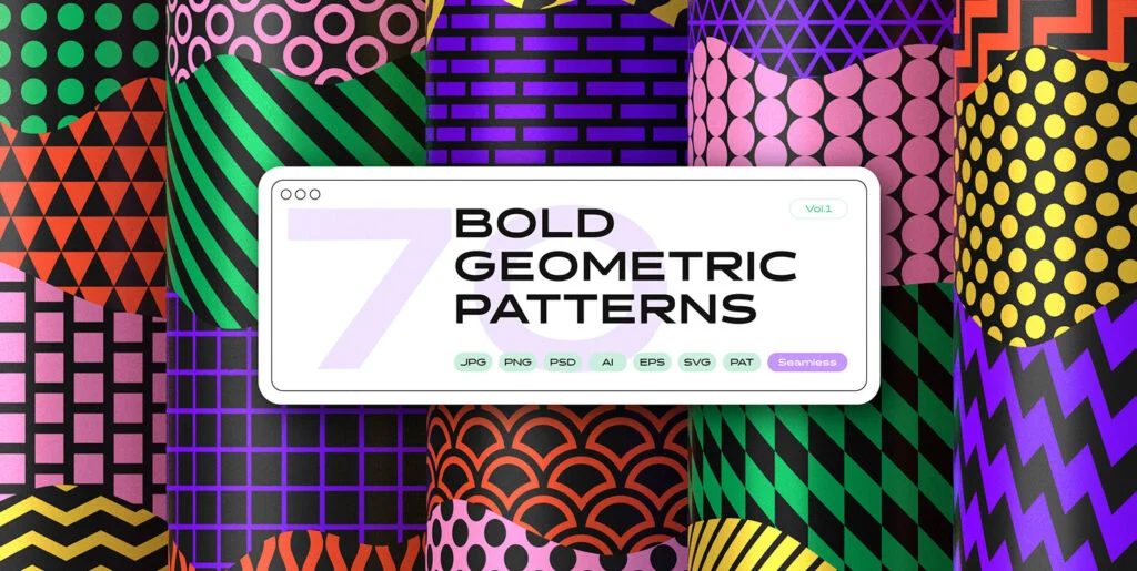 Bold Geometric Seamless Patterns Collection Graphics - Image 1