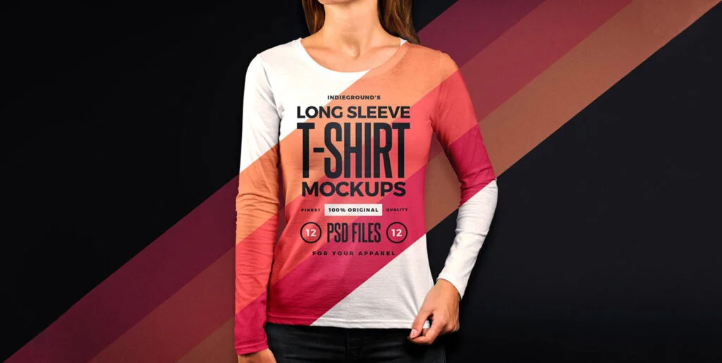 Women Long Sleeve T-Shirt Mockups Graphics - Image 2
