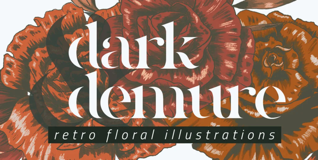 Dark & Demure Floral Illustration Set Graphics - Image 2