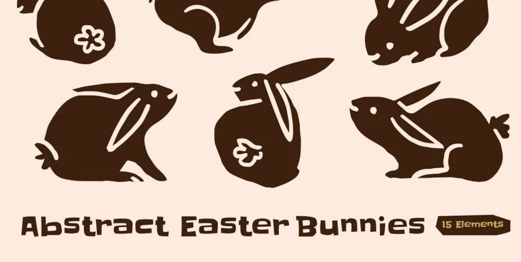 Abstract Easter Bunnies Graphics - Image 1