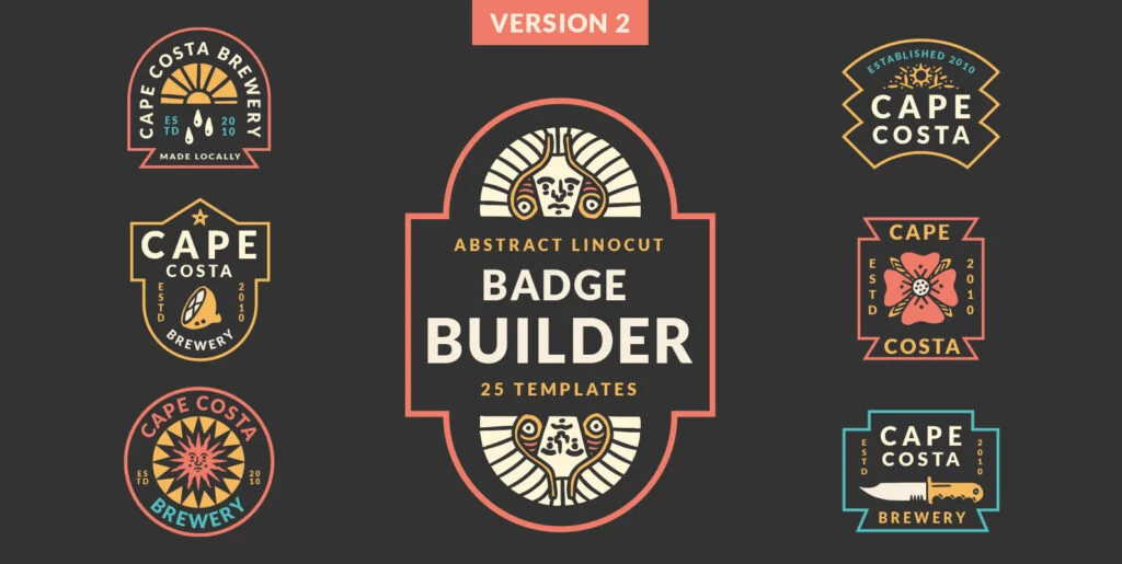Abstract Linocut Badge Builder V2 Graphics - Image 2