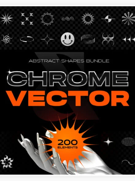 Chrome & Vector Abstract Shapes Bundle Graphics - Image 3