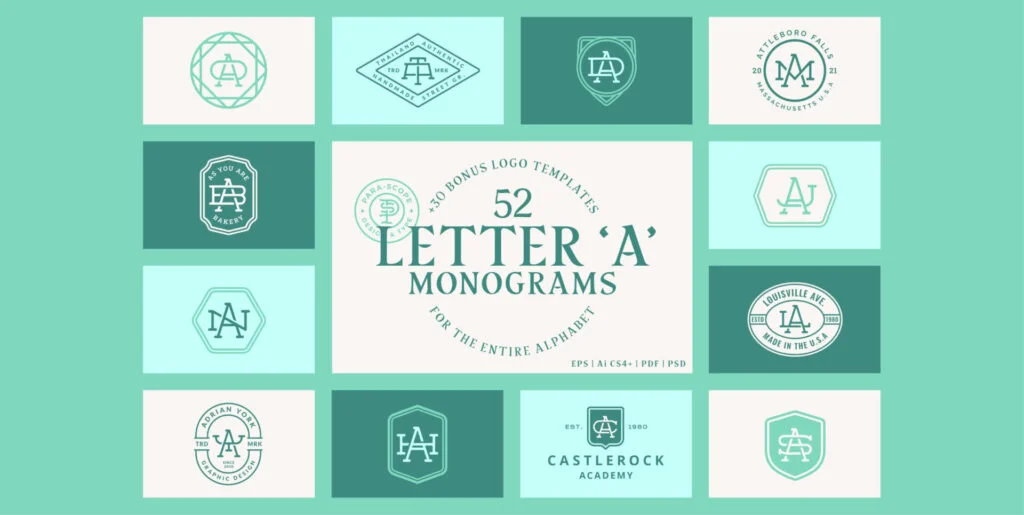 52 Letter A Monograms Graphics - Image 2