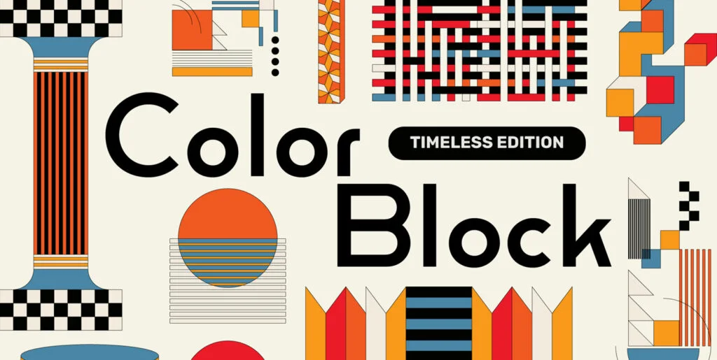 Retro Colour Block Vector Objects Graphics - Image 1