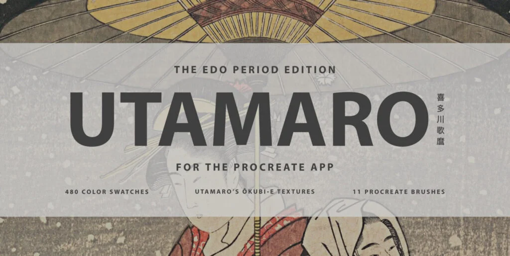 Kitagawa Utamaro Procreate Kit Graphics - Image 2