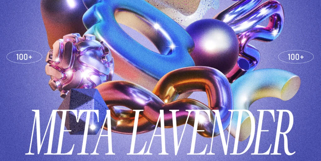 3D Meta Lavender Objects Graphics - Image 2