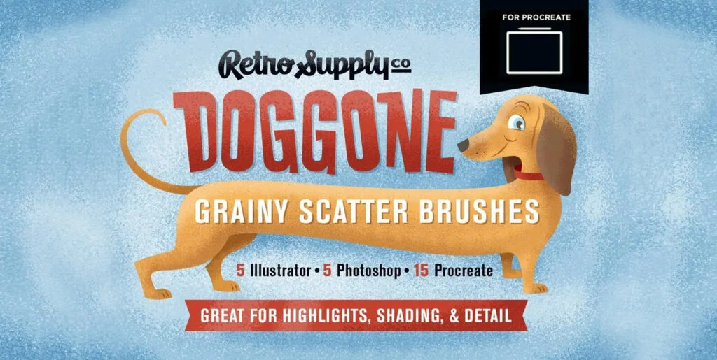 Doggone Grainy Scatter Brushes for Procreate Graphics - Image 1