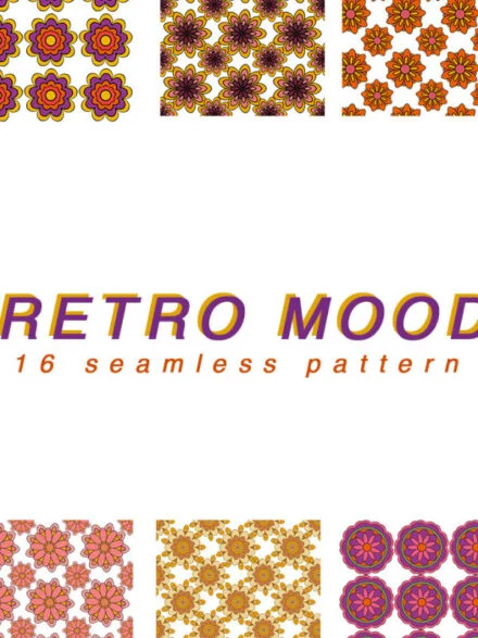 Retro Mood Pattern Set Graphics - Image 9