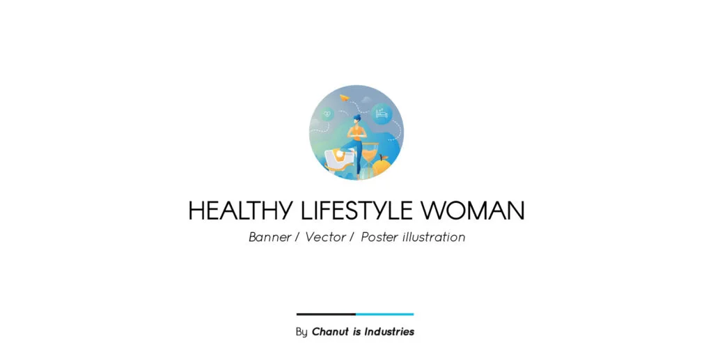 Healthy Lifestyle Woman Premium Illustration pack Graphics - Image 1
