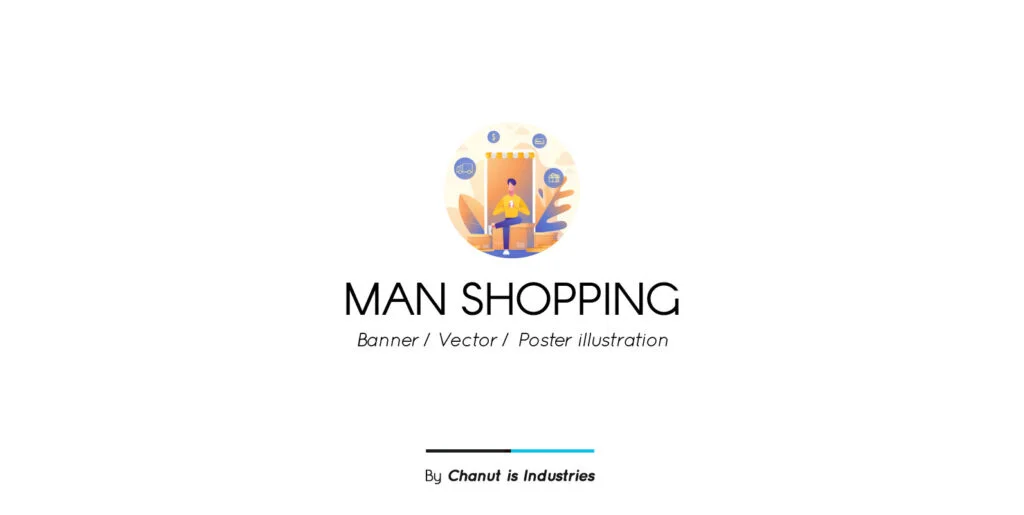 Man Shopping Premium Illustration pack Graphics - Image 2