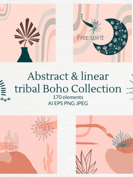 Abstract & Linear Tribal Boho Collection Graphics - Image 7
