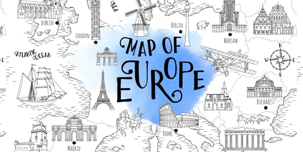 Map of Europe – Hand Drawn Map Set Graphics - Image 1