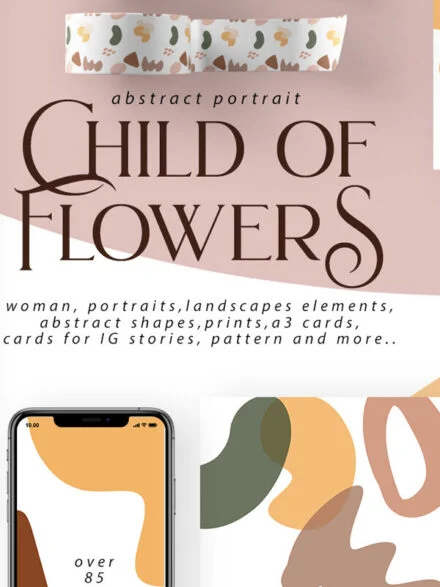Child of Flowers Abstract Portrait Graphics - Image 3