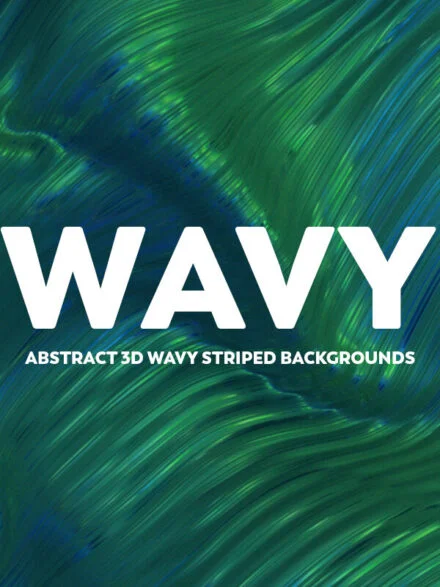 Wavy – Abstract 3D Striped Backgrounds (Blue and Green) Graphics - Image 11