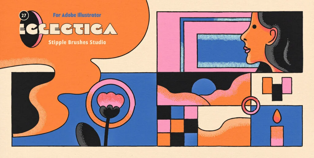 Eclectica Stipple Brushes for Illustrator Graphics - Image 2