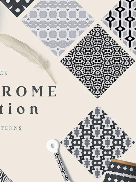 Monochrome Seamless Patterns Graphics - Image 3