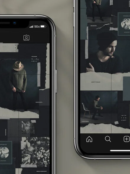 Seamless Dark Theme Instagram Puzzle Graphics - Image 2