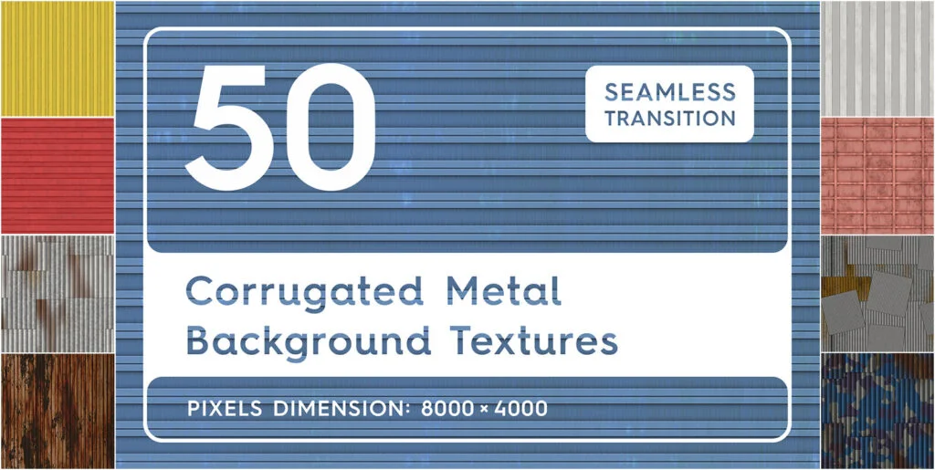 50 Corrugated Metal Background Textures Graphics - Image 2