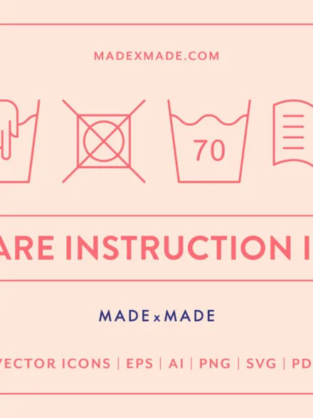 Line Icons – Care Instructions Graphics - Image 1
