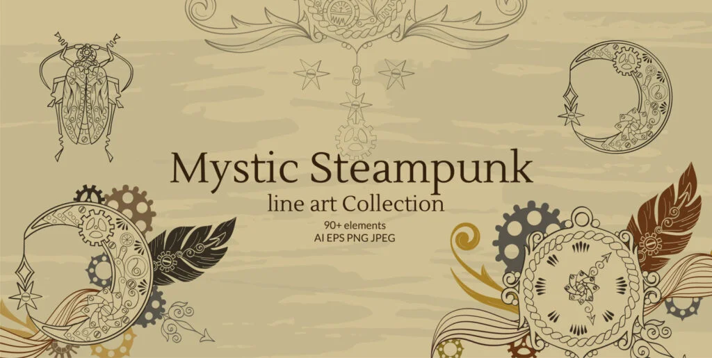 Linear Mystical Steampunk Collection Graphics - Image 2
