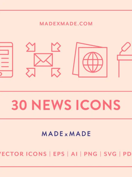 News Line Icons Graphics - Image 1