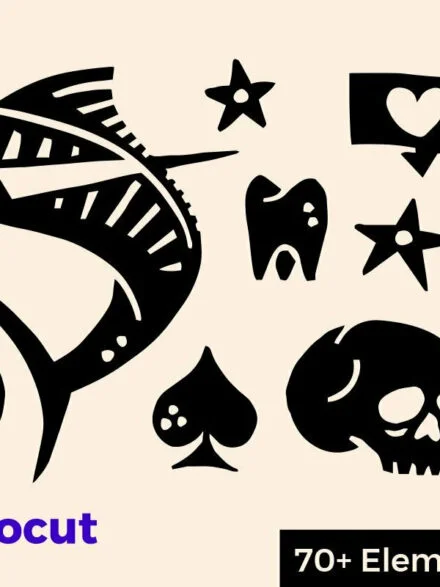 Abstract Linocut Vector Set IV Graphics - Image 3