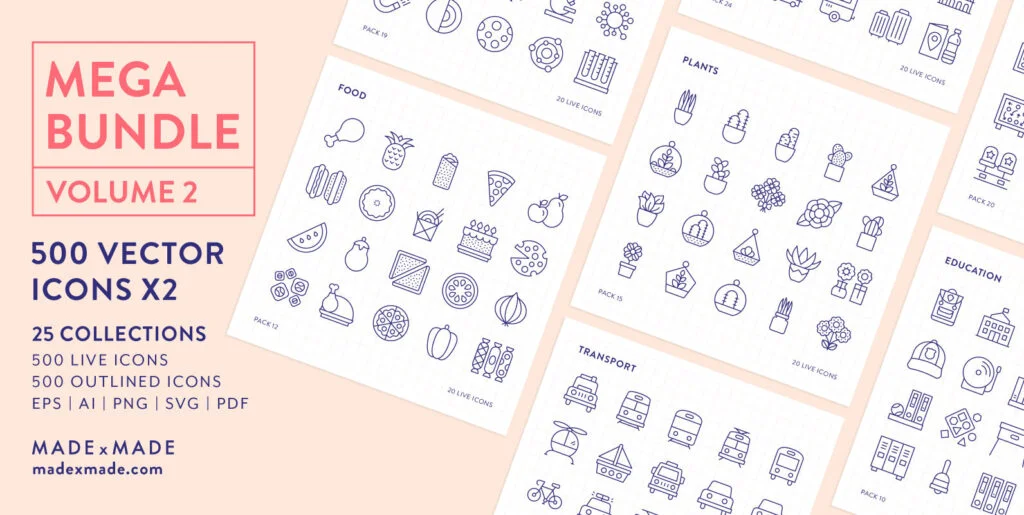 Mega Bundle Line Icons Vol 2 Graphics - Image 1