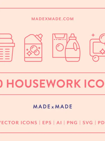 Housework Line Icons Graphics - Image 1