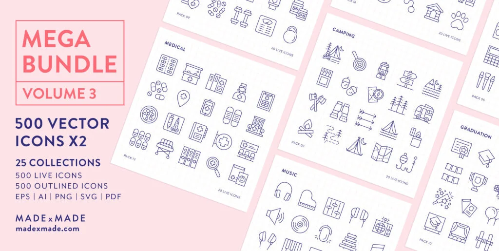 Mega Bundle Line Icons Vol 3 Graphics - Image 1