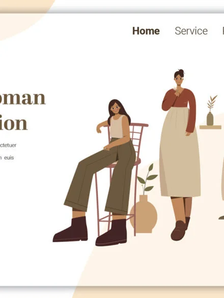 Boho Woman Ilustration Landing page Graphics - Image 1