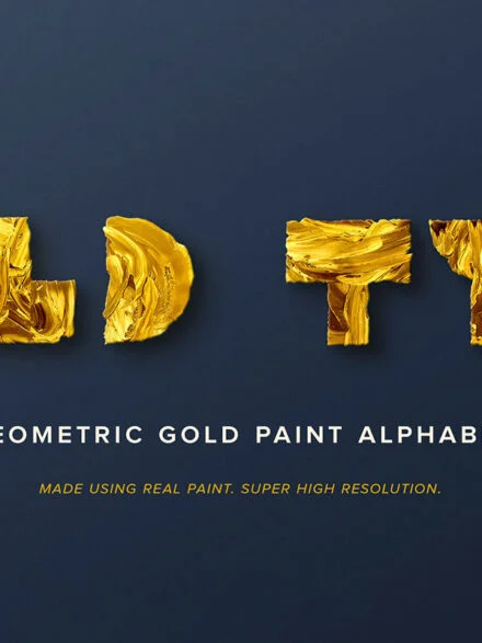 Gold Type – Geometric Gold Paint Alphabet Graphics - Image 7