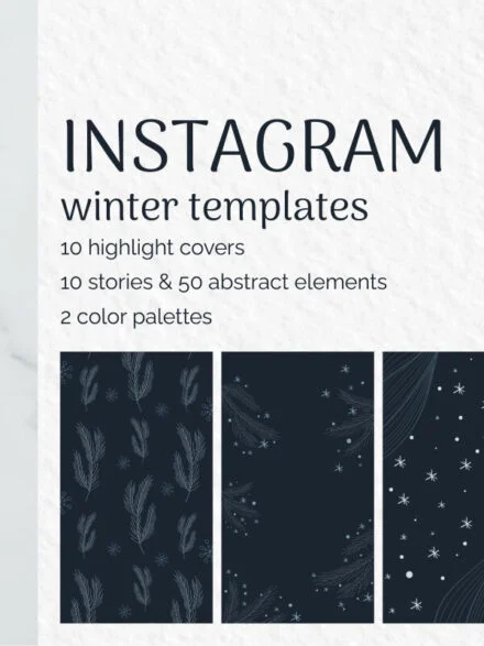 Abstract Winter Social Media Stories Layout Graphics - Image 1