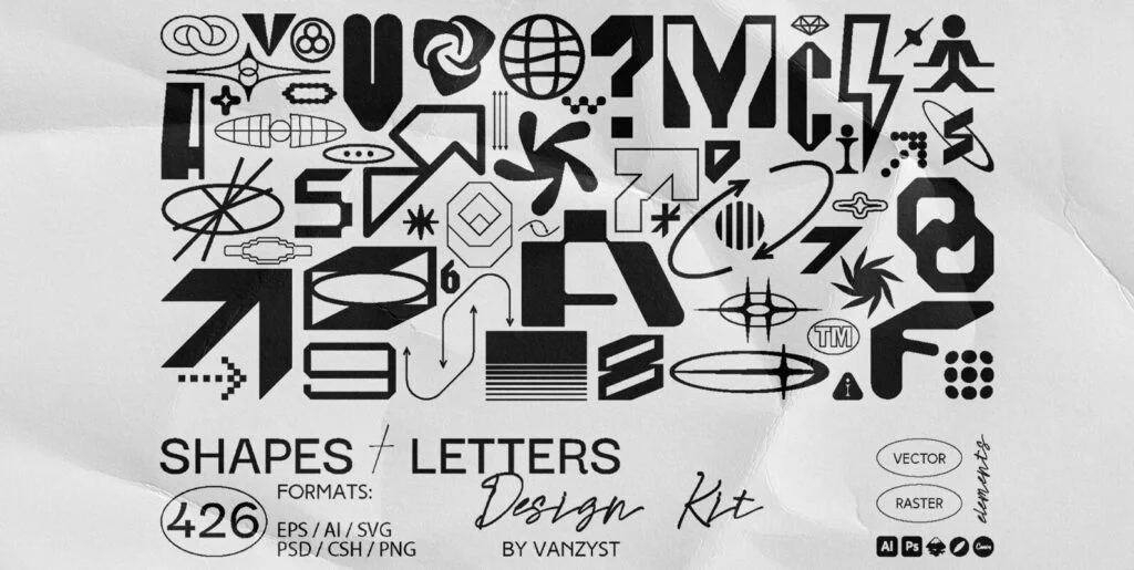 426 Shapes Letters Numbers Kit Graphics - Image 1