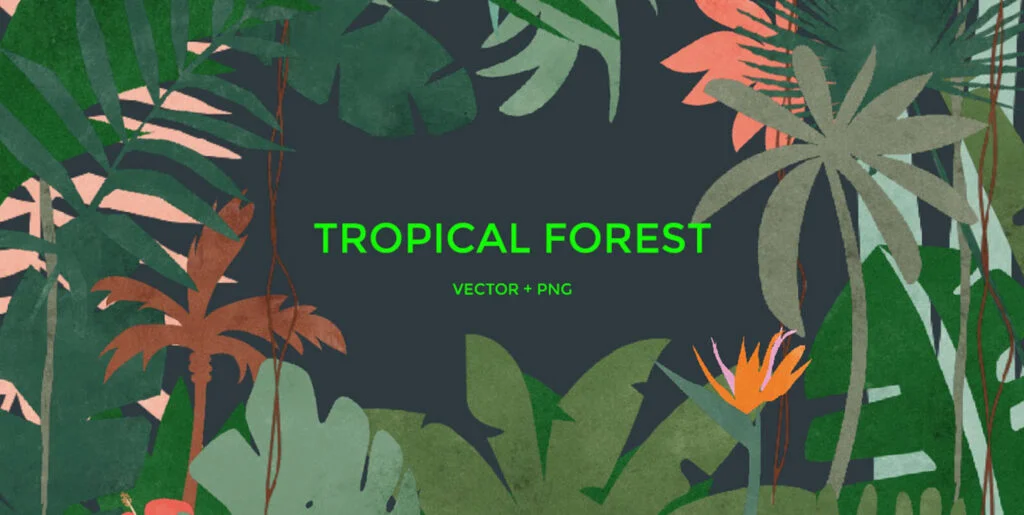 Tropical Forest Jungle Leaves Graphics - Image 1