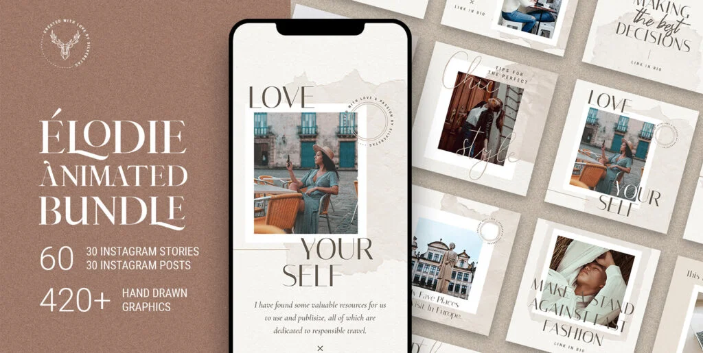 Elodie – 60 Animated Instagram Posts & Stories Graphics - Image 2