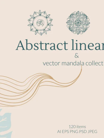 Abstract Linear Yoga and Vector Mandala Collection Graphics - Image 9