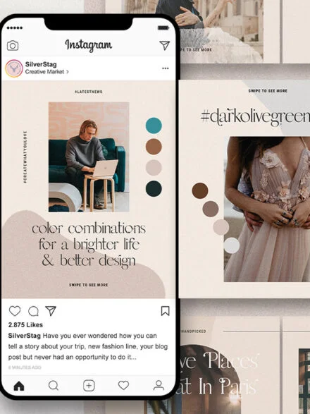 InstaFlow – Instagram Carousel Post Templates Graphics - Image 1