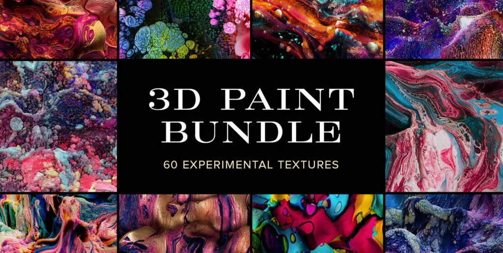 3D Paint Bundle – 60 Experimental Textures Graphics - Image 1