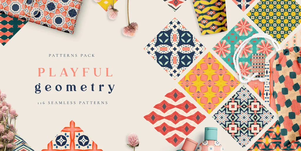 Playful Geometry Seamless Patterns Graphics - Image 2