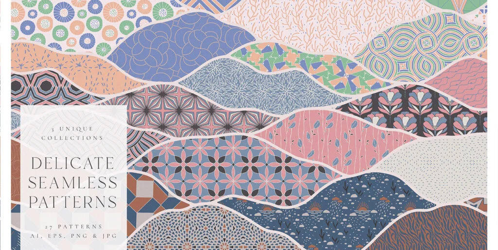 Delicate Seamless Patterns Graphics - Image 2