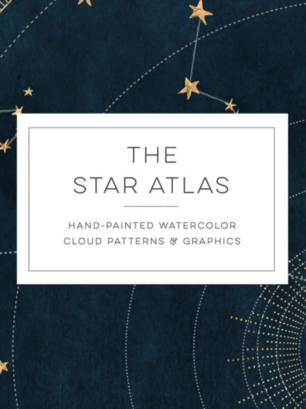 The Star Atlas – Golden Set of Astrology Icons & Backgrounds Graphics - Image 1