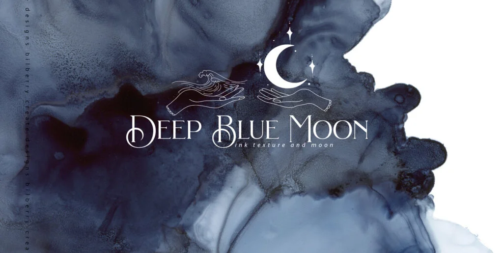 Deep Blue Moon ink texture Graphics - Image 1