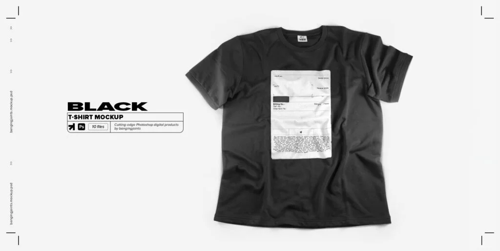 Black T-Shirt Mockup Pack Graphics - Image 2