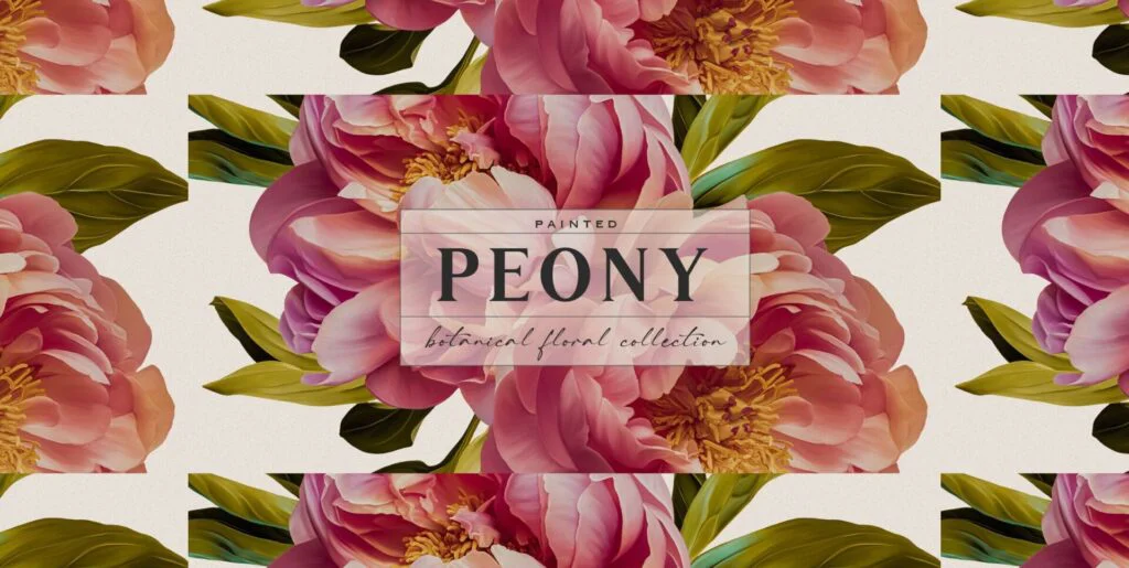 Peony Botanical Floral Collection Graphics - Image 1