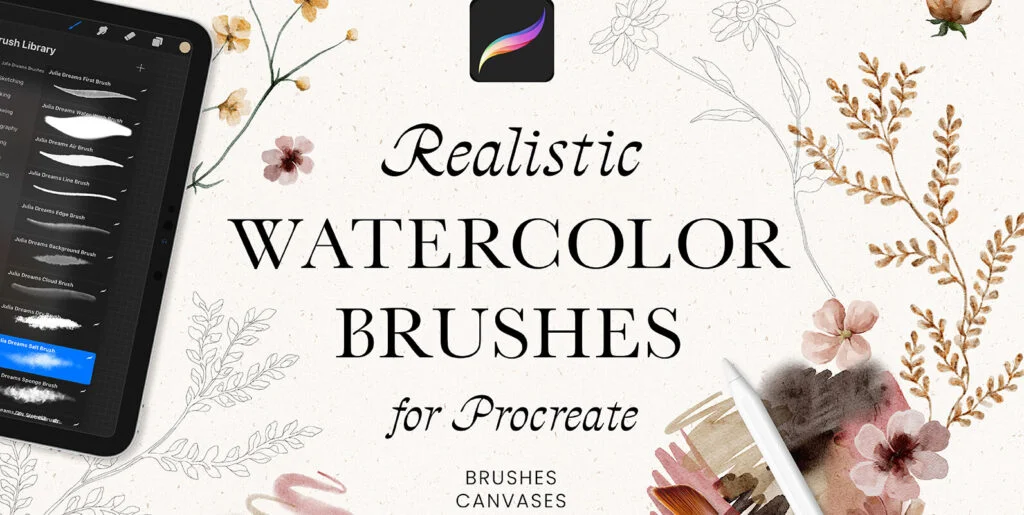 Realistic Watercolor Procreate Brushes Graphics - Image 2