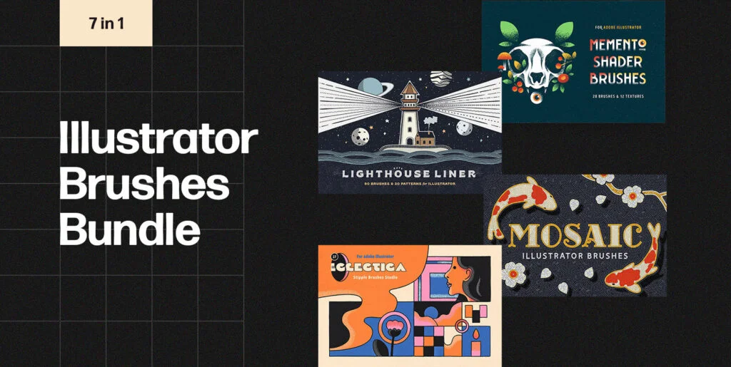 Illustrator Brushes Bundle Graphics - Image 1