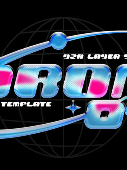 Y2K Chrome Text Effect 04 Graphics - Image 3