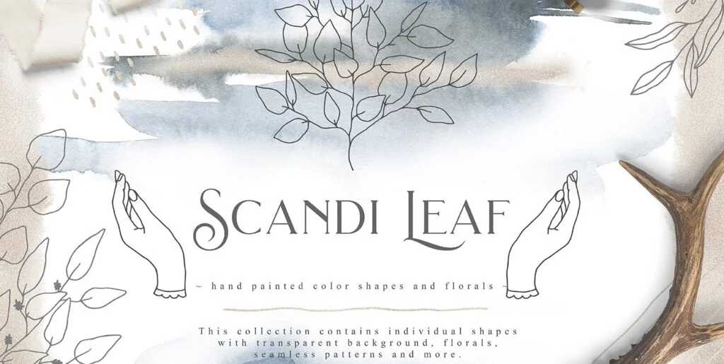 Scandi Leaf Collection Graphics - Image 2